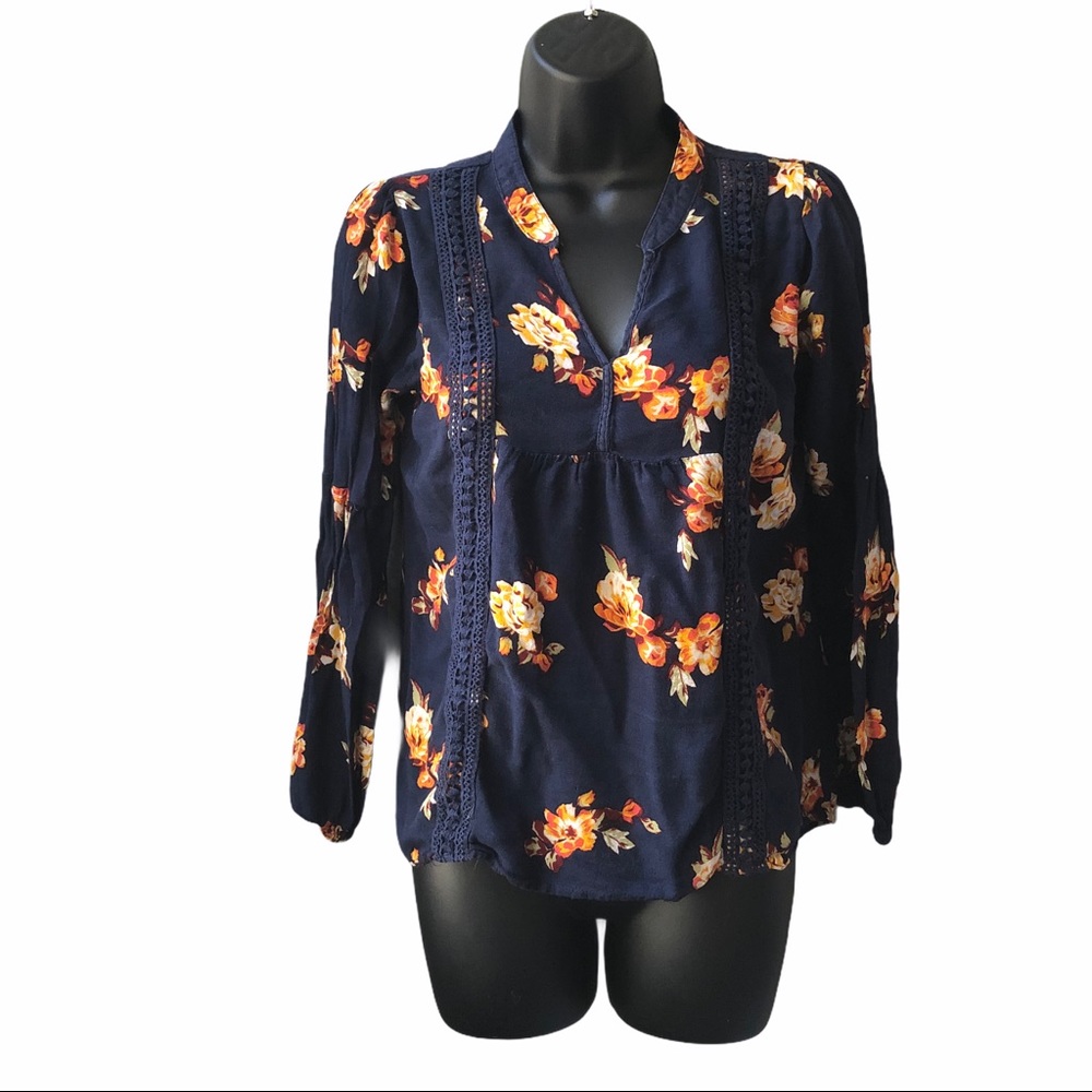 🌻 2/$25 Rue 21 Floral High Low Blouse Size M